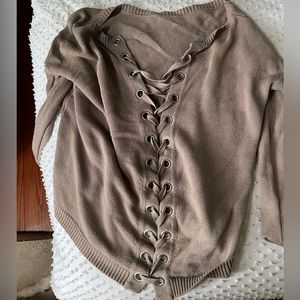 Lace up sweater